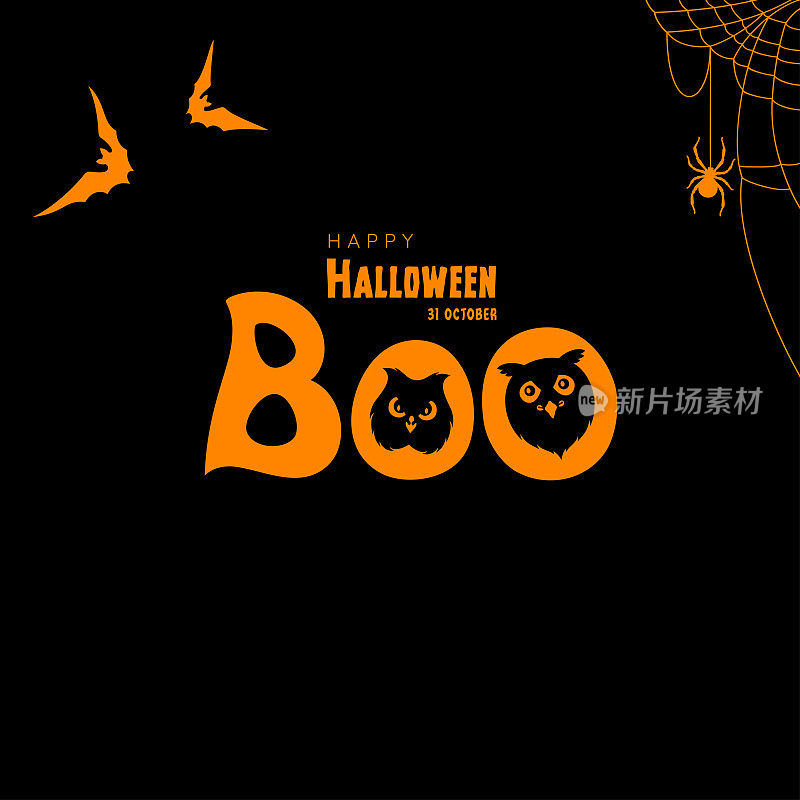 Boo Owl万圣节祝福语